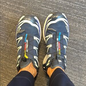 Salomon Navy and White Trail Shoes